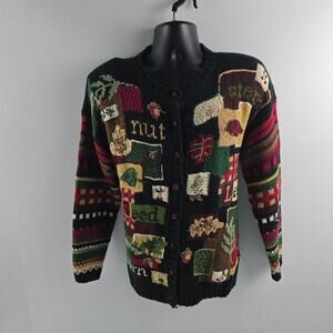 Tiara International sweater Ramie womens button 5706 cardigan‎ M